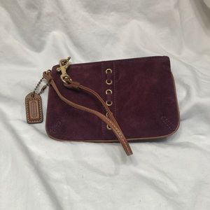 Coach Purple Suede Wristlet
